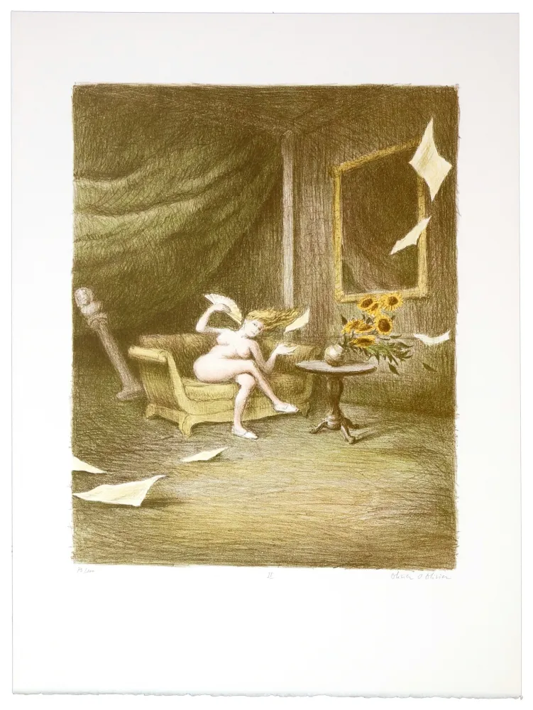 Litografia Olivier O - Romances Muettes (Lady wind's fan)