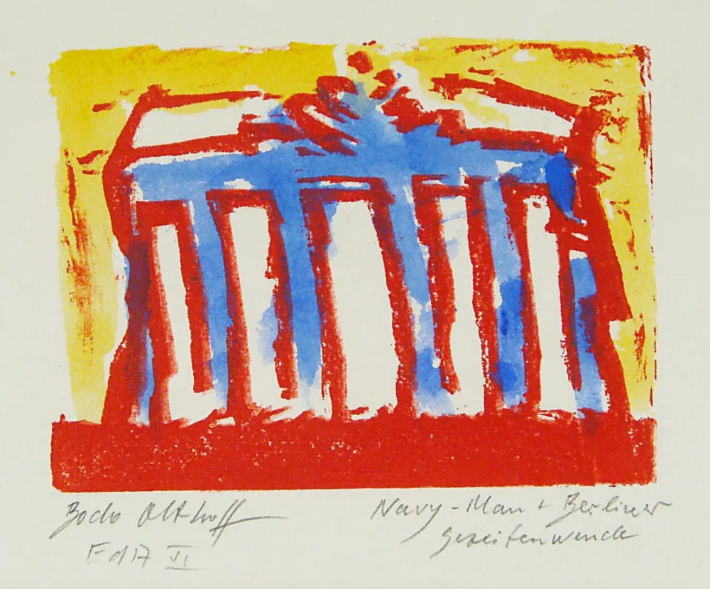 Xilogravura Olthoff - Navy-Man + Berliner Gezeitenwende (Navy-Man + Berlin tidal shift)