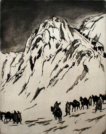 Água-Forte Orlik - Austrian Munitions Column on Serbian Border