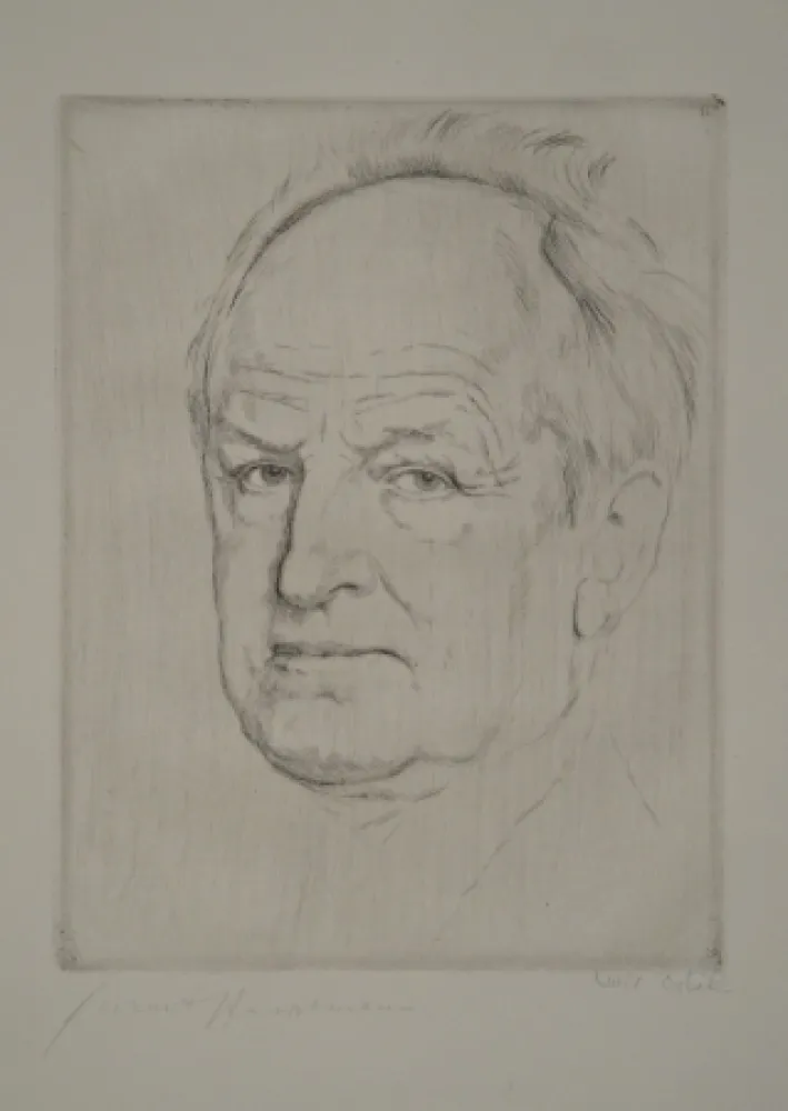 Água-Forte Orlik - Gerhart Hauptmanns Bildnis