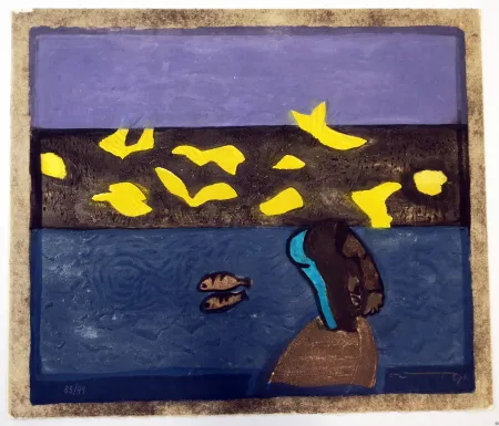 Linogravura Ortega - Paesaggio