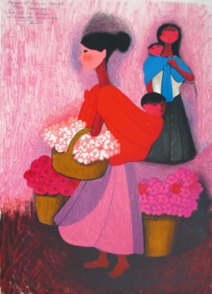 Litografia Osorio  - Camino al mercado