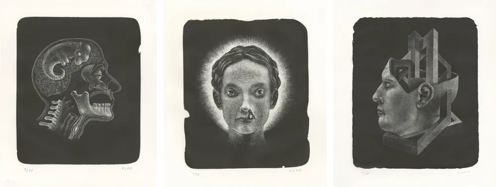 Litografia Ott - Die Heilige (La sainte) - Triptyque