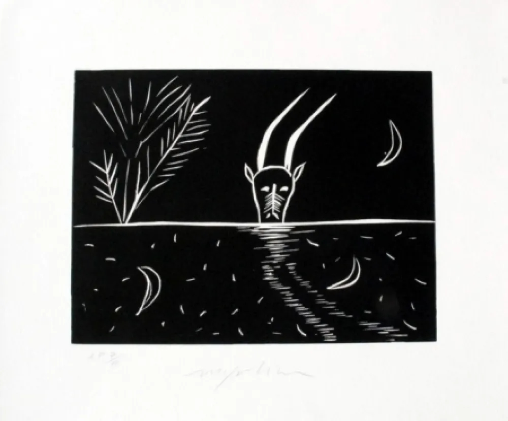 Linogravura Paladino - Capricorno