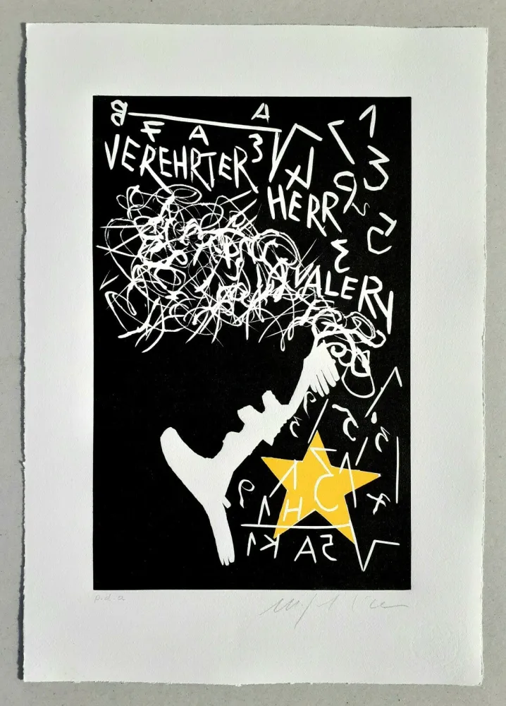 Linogravura Paladino - Cher monsieur Einstein