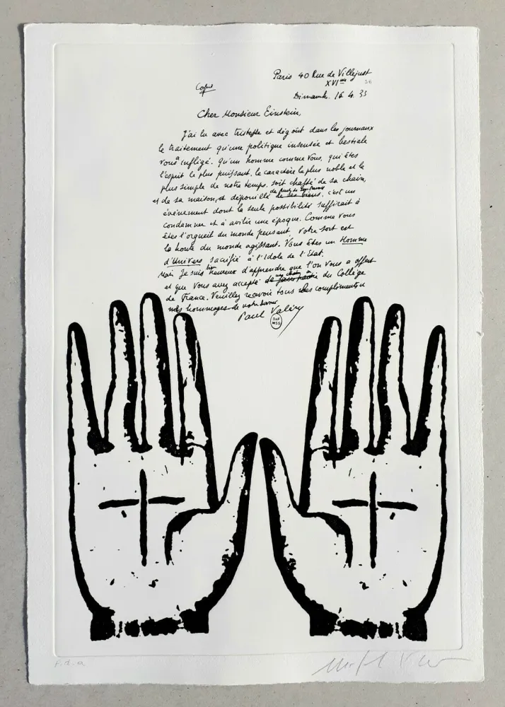 Linogravura Paladino - Cher monsieur Einstein (tav. 4)