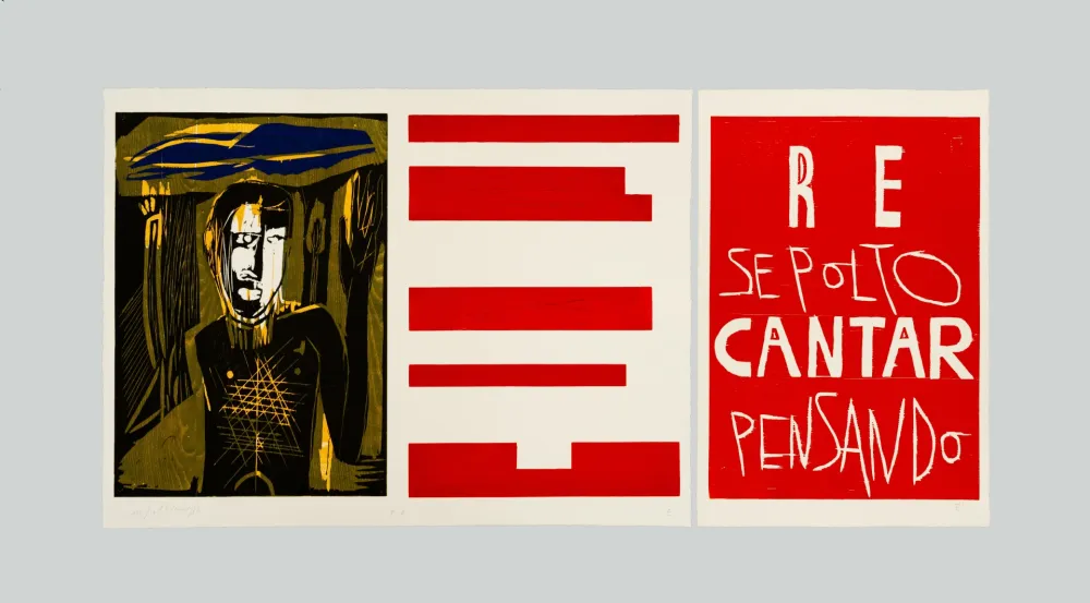 Xilogravura Paladino - Re sepolto cantar pensando