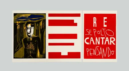 Xilogravura Paladino - Re sepolto cantar pensando