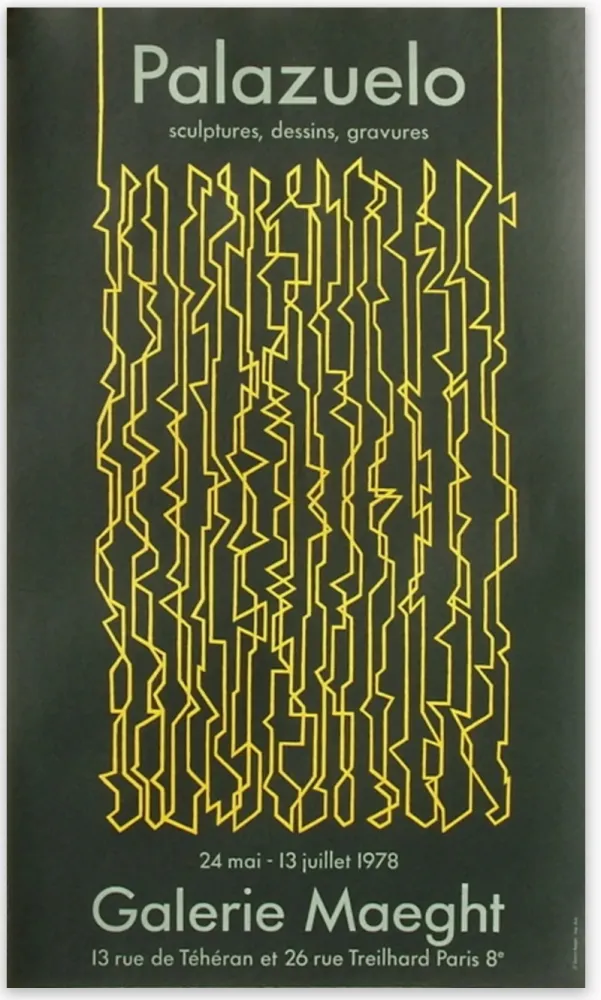 Cartaz Palazuelo - Affiche lithographique originale de la Galerie Maeght 1978.