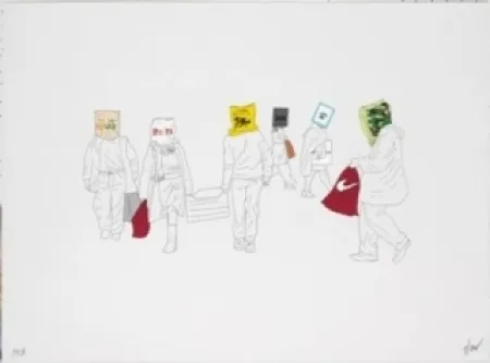 Litografia Partegas - Shopping Heads