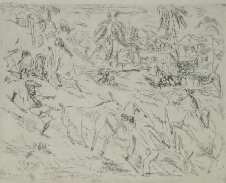 Água-Forte Pascin - Campagne cubaine