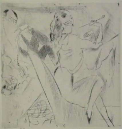 Ponta-Seca Pascin - Femme à la pipe