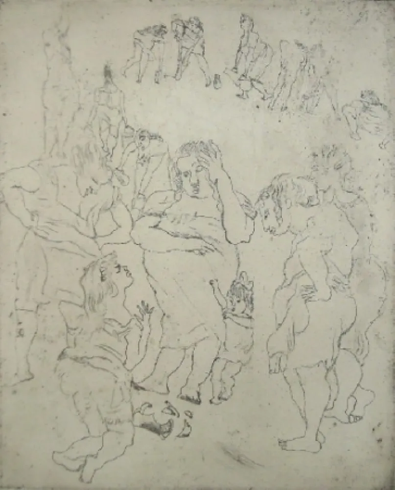 Gravura Pascin - La cruche cassée