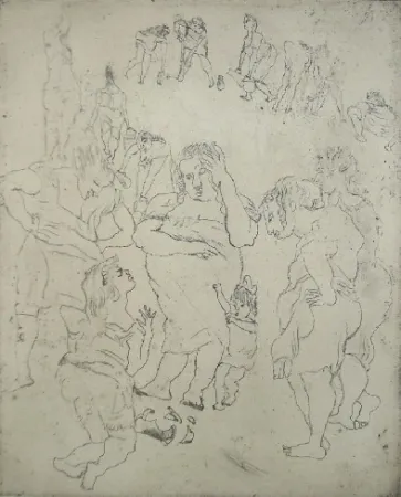 Gravura Pascin - La cruche cassée