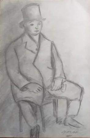 Sem Técnica Pascin - Portrait of Louis Marcoussis