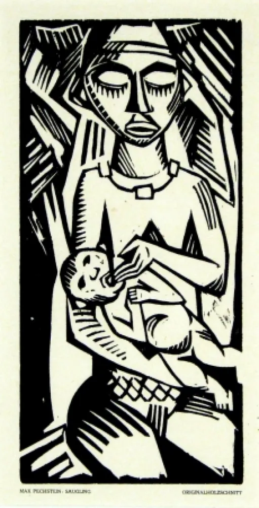 Xilogravura Pechstein - Säugling (Infant)
