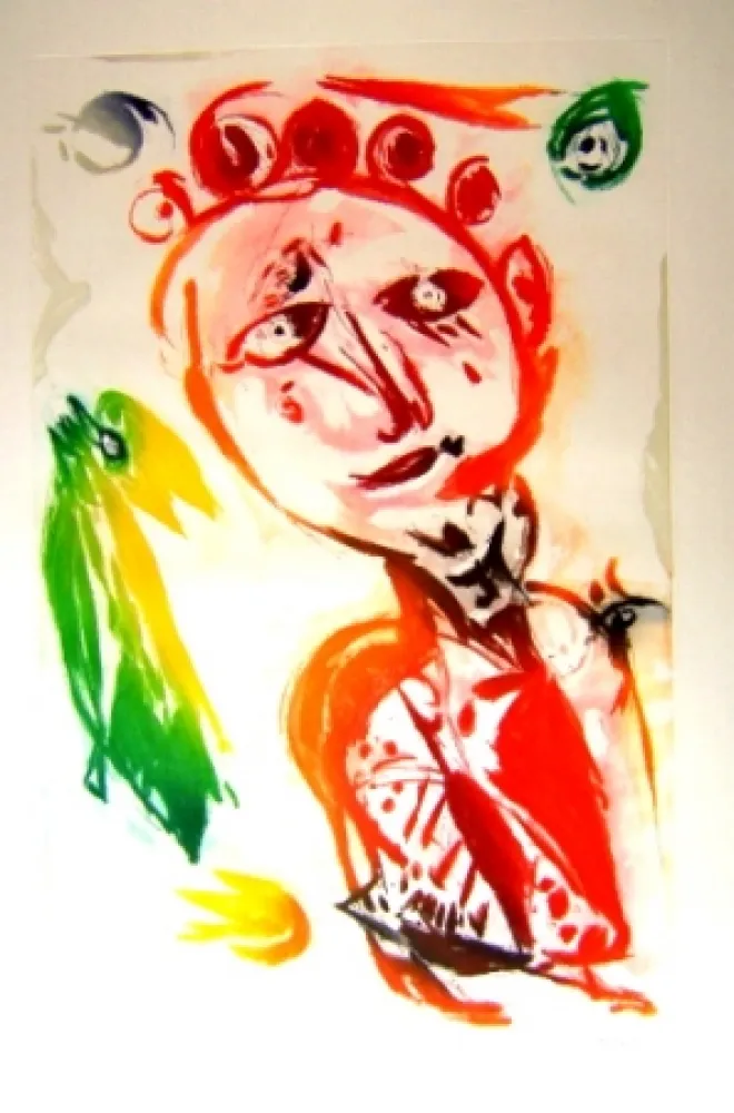 Água-Tinta Pedersen - La fille et l'oiseau