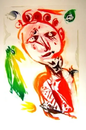 Água-Tinta Pedersen - La fille et l'oiseau