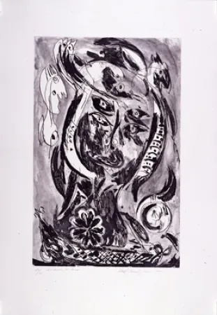 Gravura Pedersen - Le bateau de Caron