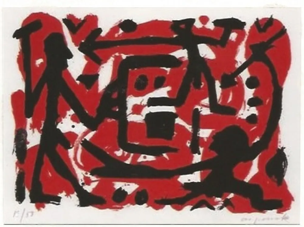 Serigrafia Penck - Angriff und Verteidigung