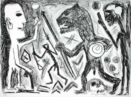 Litografia Penck - Homer u. Aristoteles, 1 Blatt