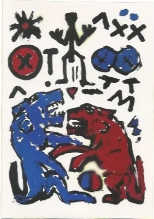 Serigrafia Penck - Zwei Lowen