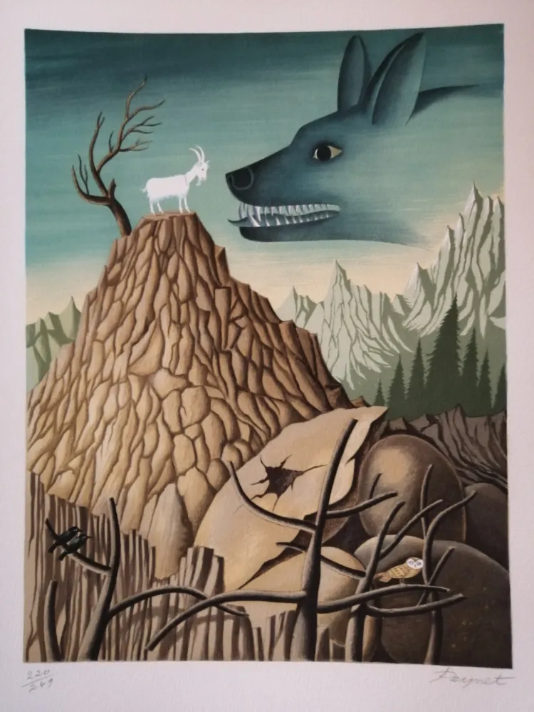 Litografia Peynet - La Chêvre de Monsieur Seguin