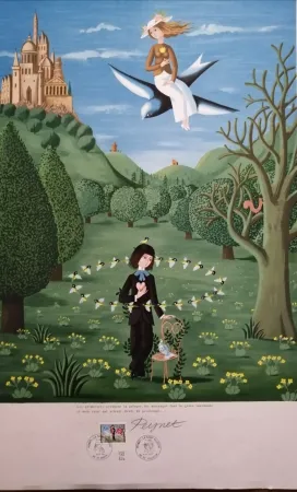 Litografia Peynet - La Saint Valentin - Les Primevères