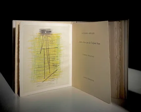 Livro Ilustrado Picasso - A. Artaud: AUTRE CHOSE QUE DE L'ENFANT BEAU. Rare gravure originale en couleurs (1957)