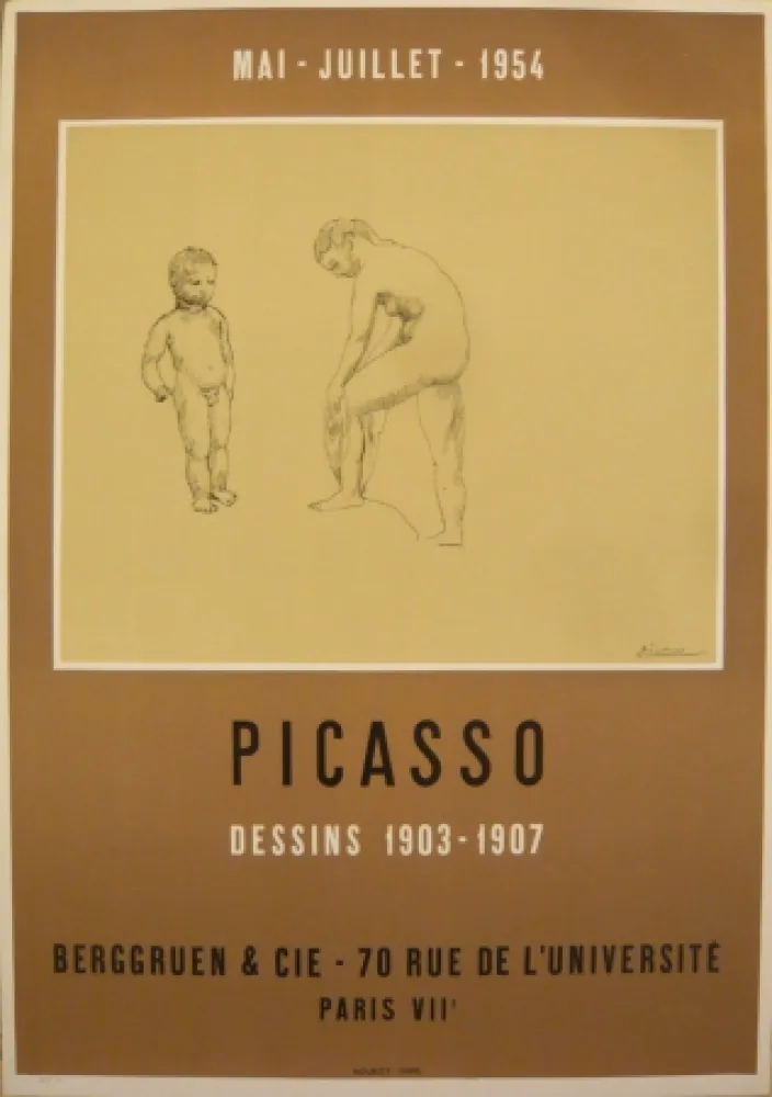 Cartaz Picasso - Affiche exposition dessins 1903-1907 galerie Berggruen