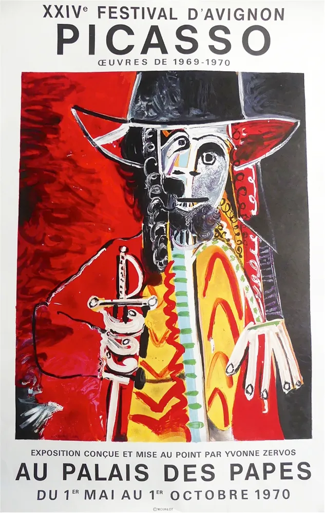 Cartaz Picasso - Affiche originale : PICASSO AU PALAIS DES PAPES. Avignon Mai-Octobre 1970