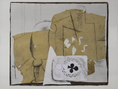 Estêncil Picasso (After) - Bouteille, verre et cartes, 1962