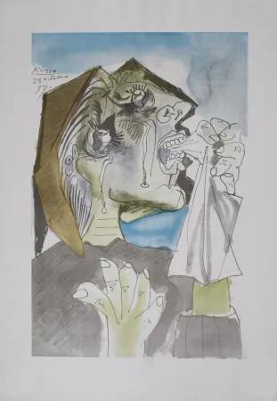 Litografia Picasso (After) - Femme qui pleure, 1946