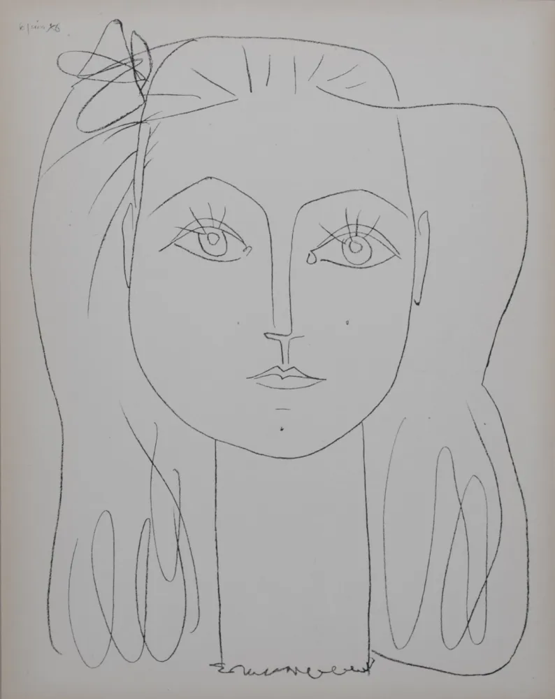 Litografia Picasso (After) - Françoise avec un nœud dans les cheveux