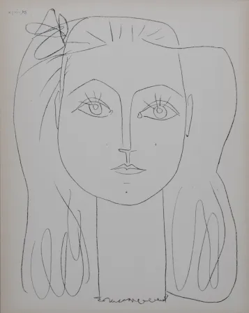 Litografia Picasso (After) - Françoise avec un nœud dans les cheveux