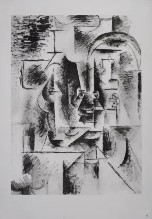 Litografia Picasso (After) - Homme à la pipe, 1946
