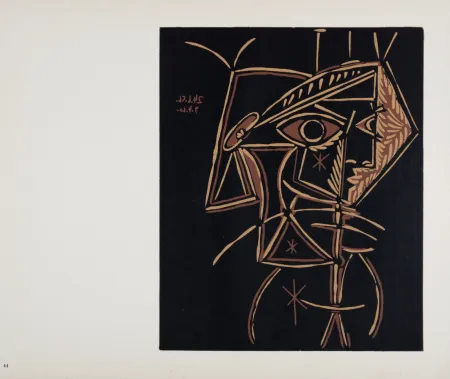 Linogravura Picasso (After) - Tête de femme, 1962