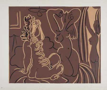 Linogravura Picasso (After) - Trois femmes, 1962