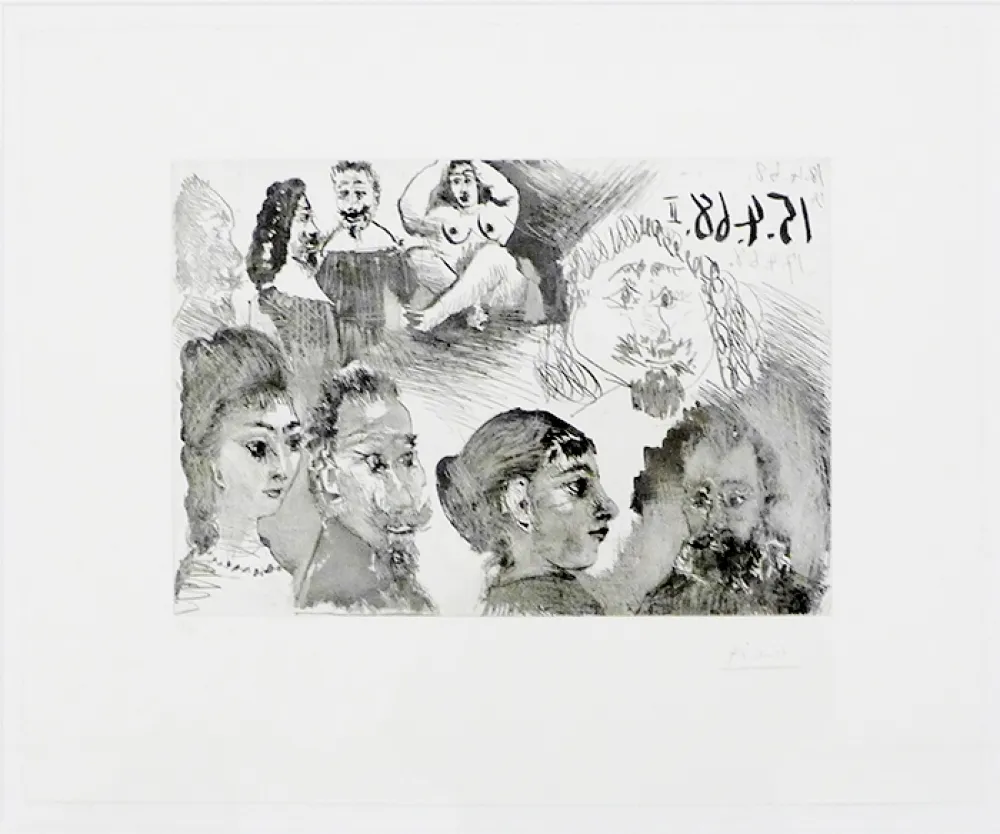 Água-Forte Picasso - Autour d'El Greco et de Rembrandt: Portraits