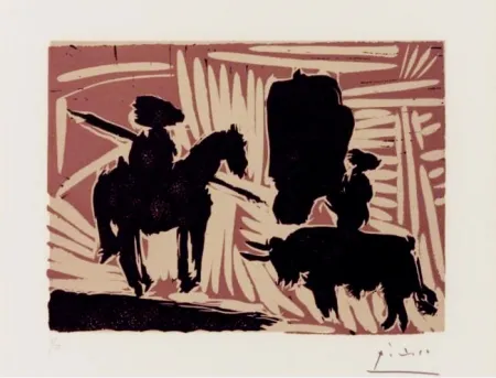 Linogravura Picasso - Avant le pique