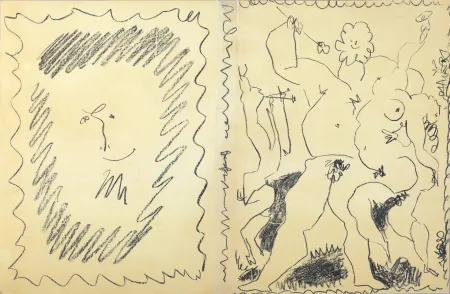 Litografia Picasso - Bacchanale & Satyre, 1956