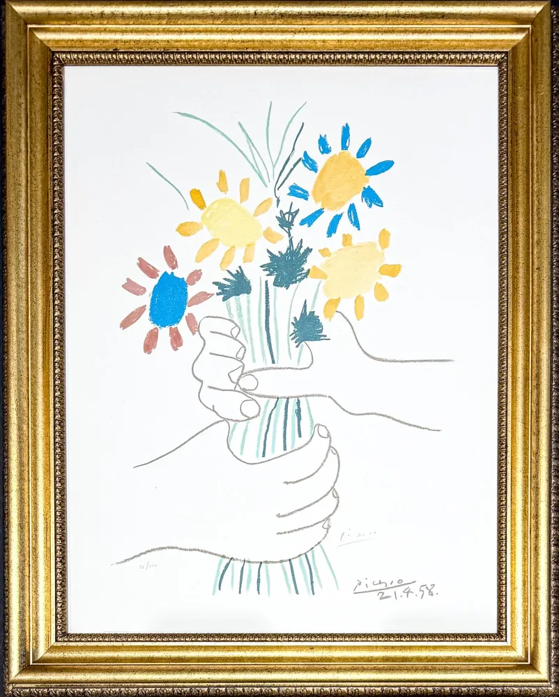 Litografia Picasso - Bouquet de Fleurs