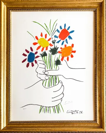 Litografia Picasso - Bouquet de Fleurs