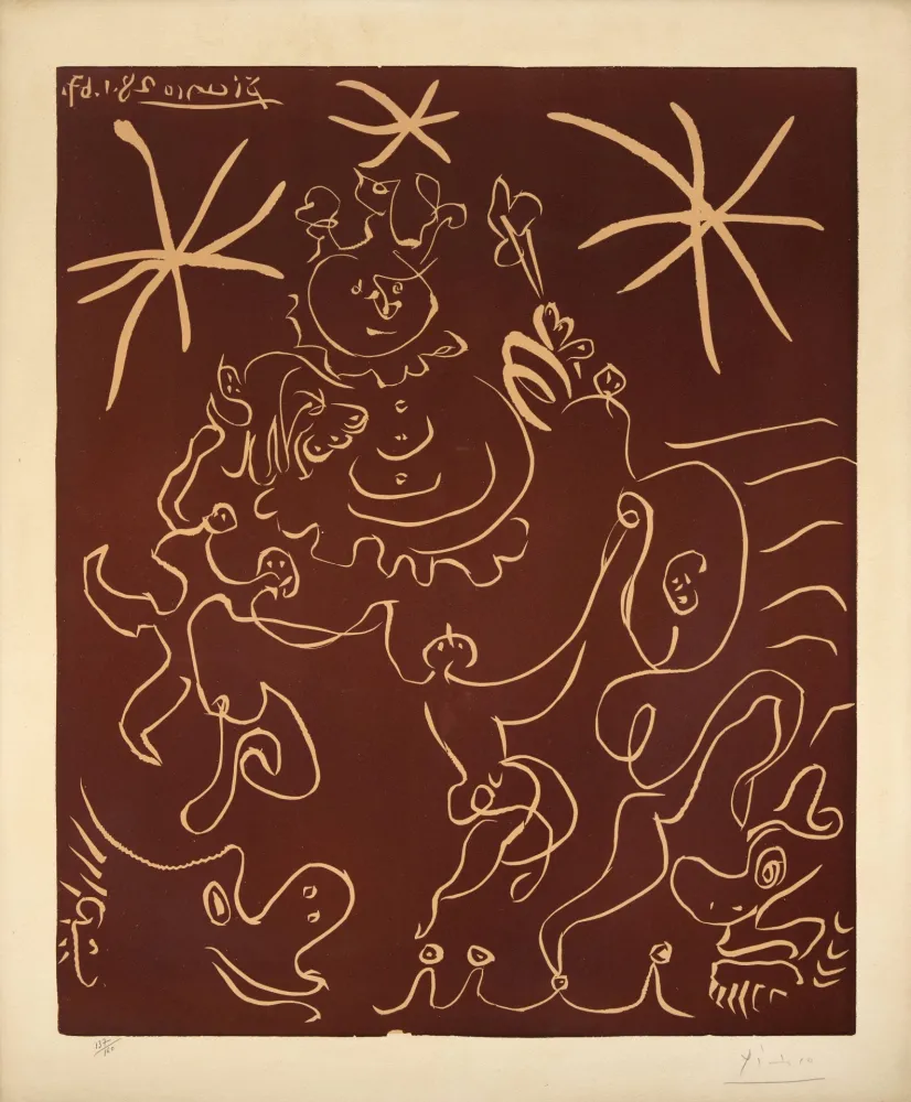 Linogravura Picasso - Carnaval