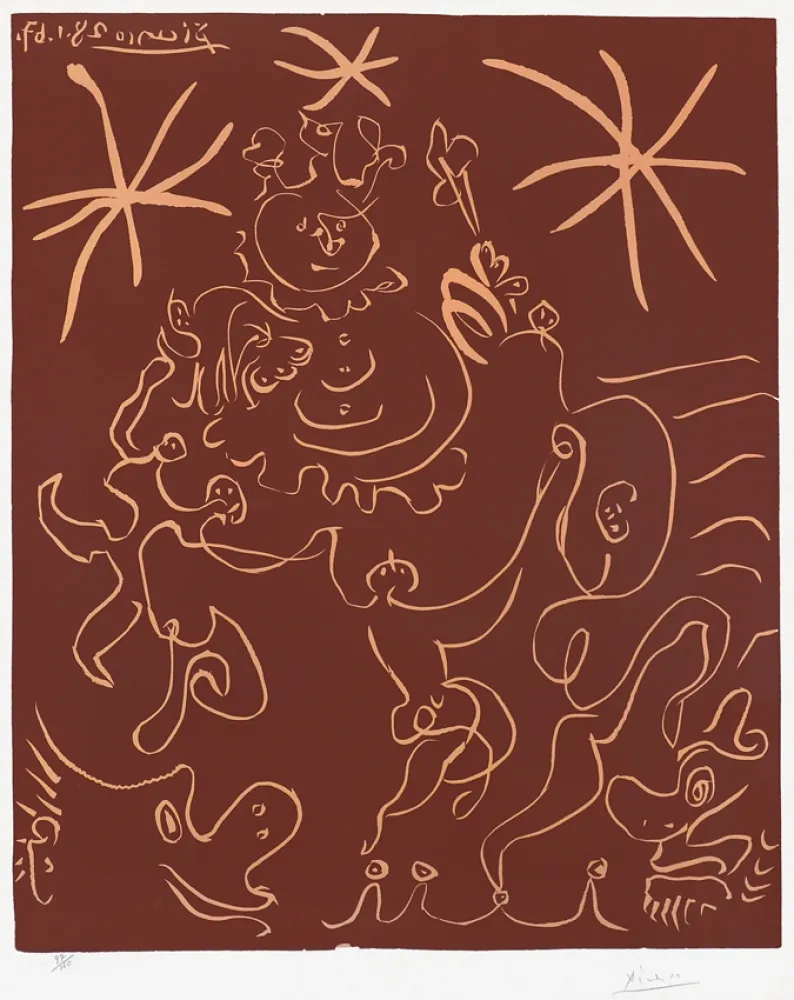 Linogravura Picasso - Carnaval (Carnival), 1967
