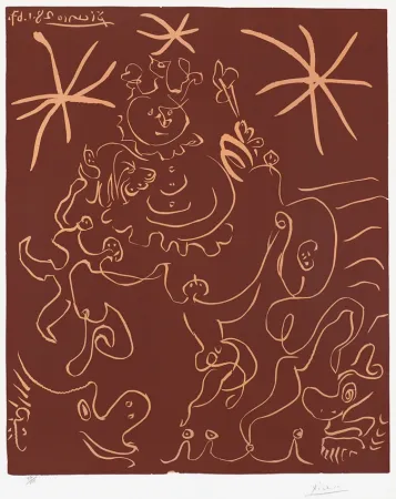 Linogravura Picasso - Carnaval (Carnival), 1967