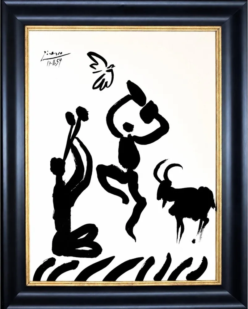 Litografia Picasso - Danseur et musicien