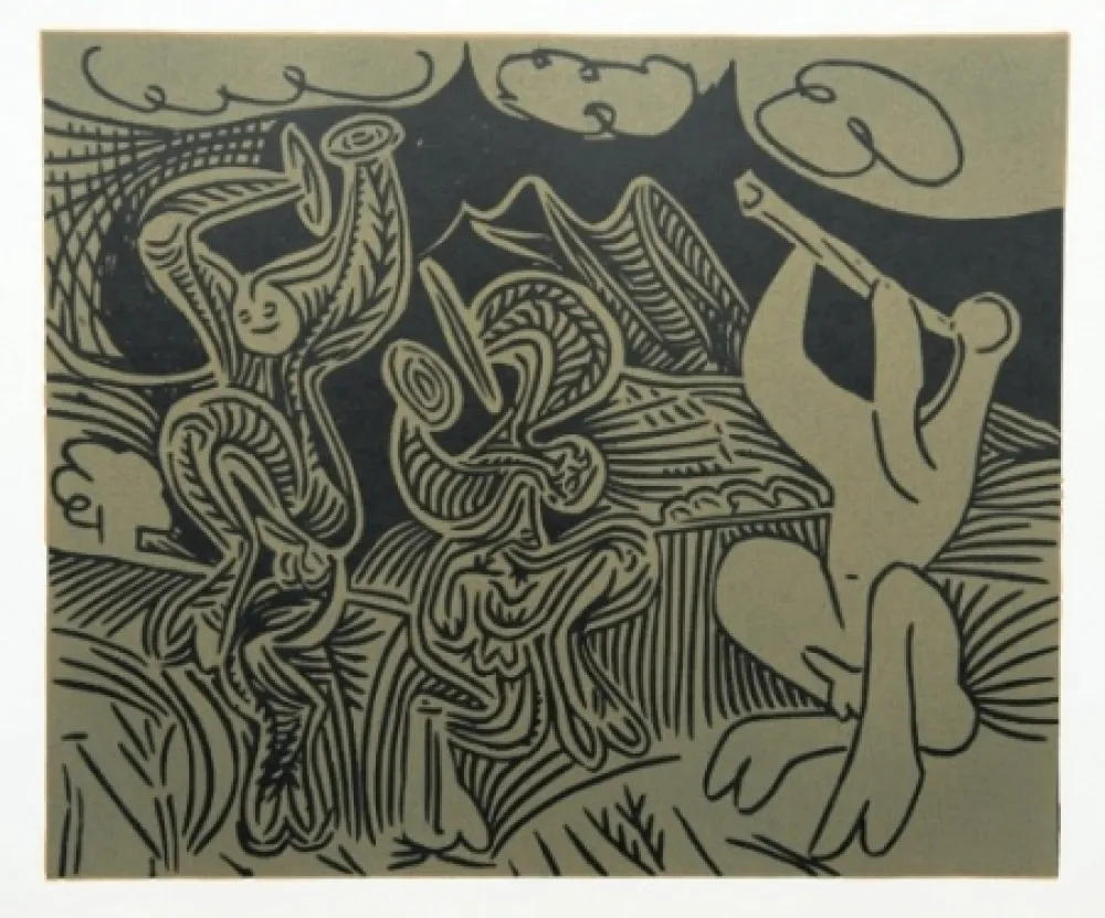 Gravura Picasso - Danseurs et Musicien