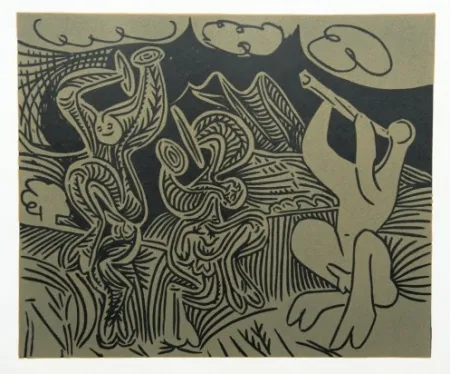 Gravura Picasso - Danseurs et Musicien