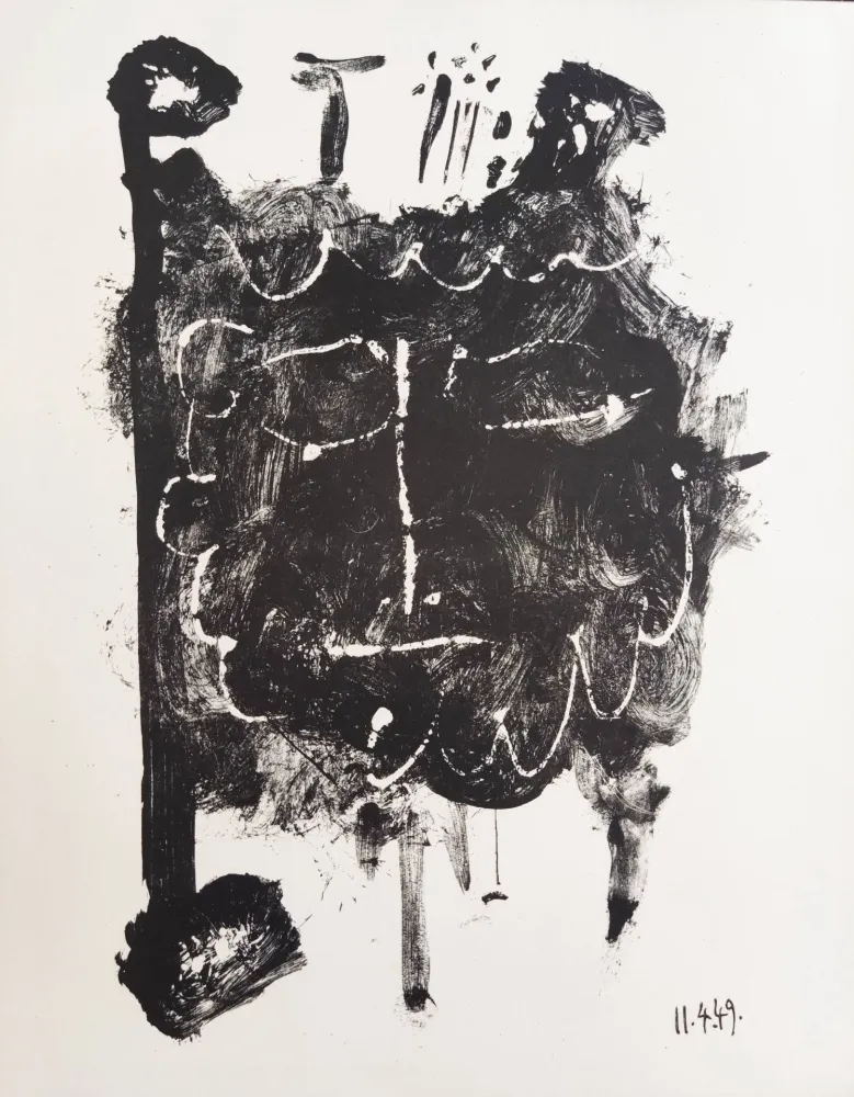 Litografia Picasso - Élégie d'Ihpetonga, Masks of Ashes, Planche I